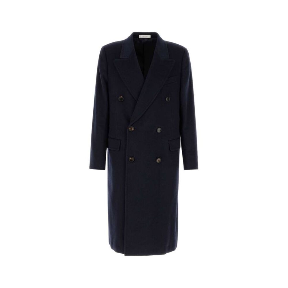 Umit Benan Men Navy Blue Cashmere Coat